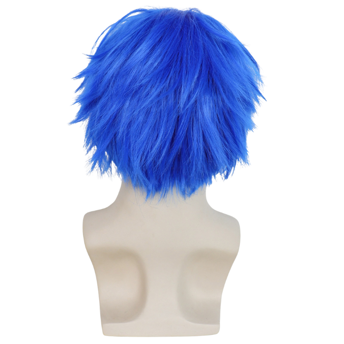 parrucche cosplay sacadranca  generica 30cm blu - retro