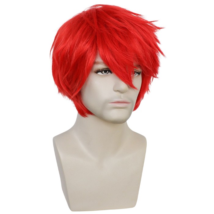 parrucche cosplay sacadranca generica 30cm rossa - lato