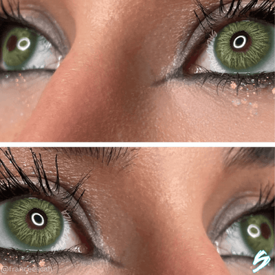 lenti colorate effetto naturale sacadranca anubi green - collage