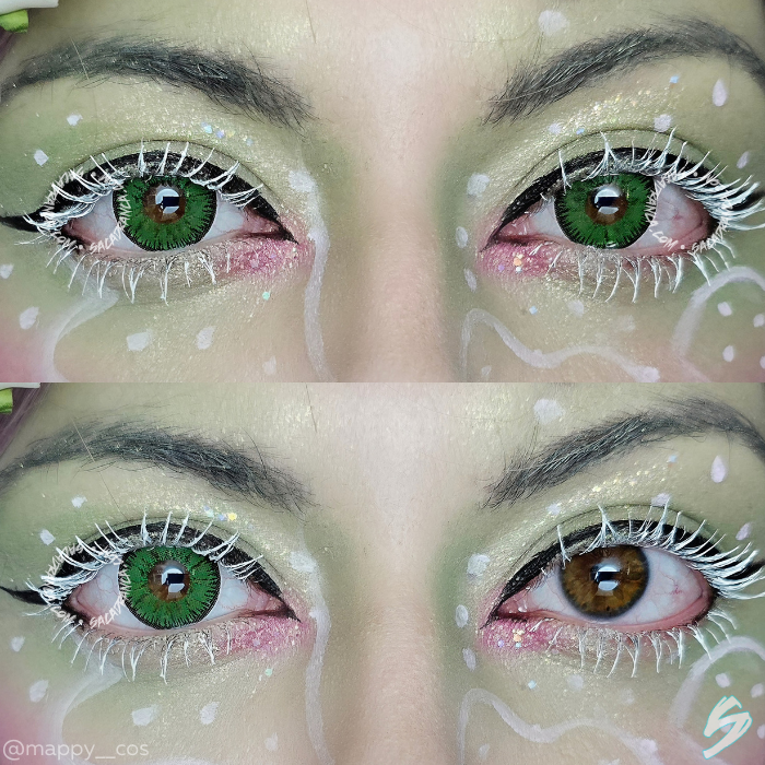 lenti cosplay crazy lens sacadranca candy green - collage