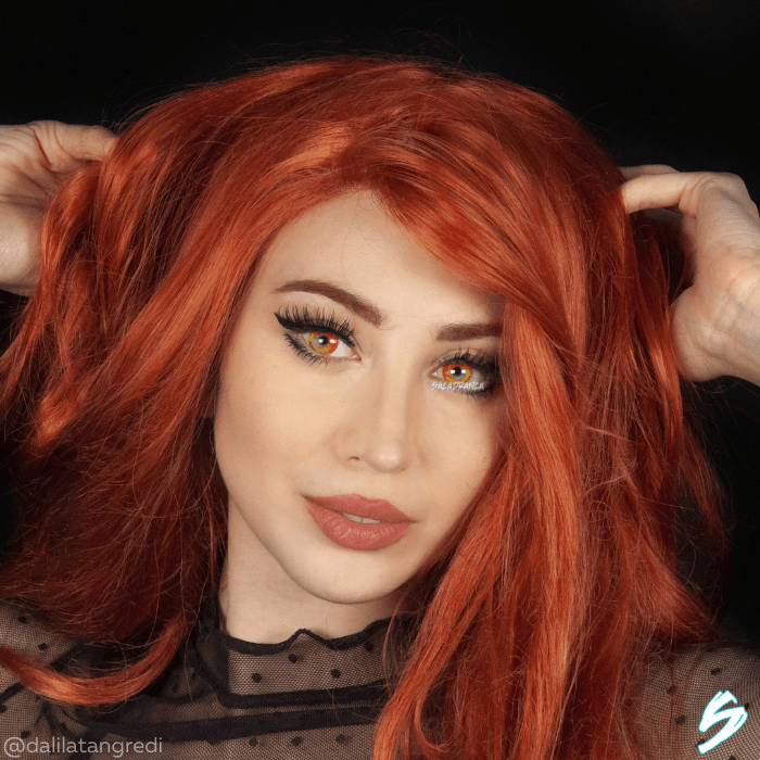 lenti cosplay crazy lens sacadranca color coscon orange - viso