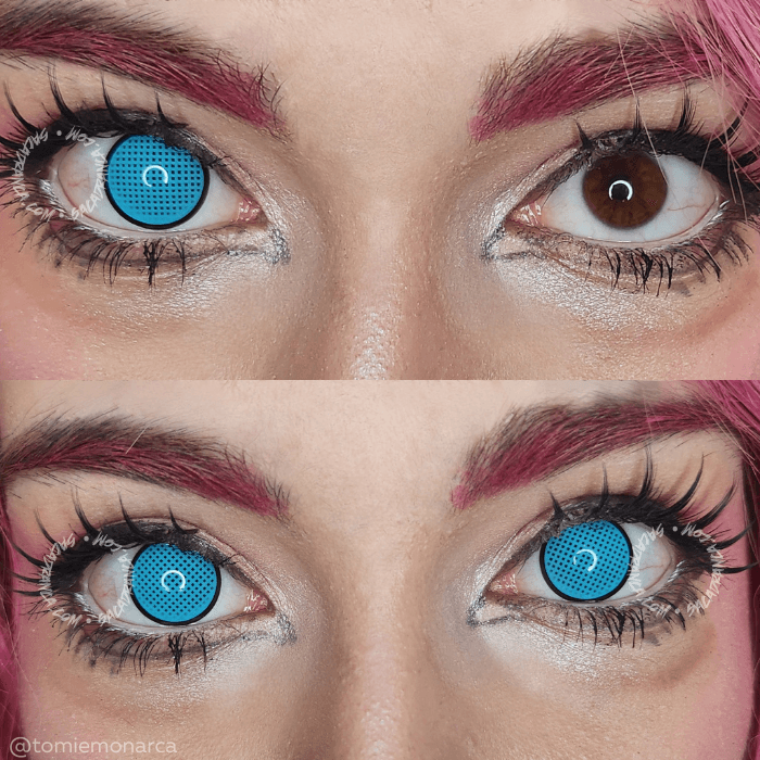 lenti cosplay crazy lens sacadranca cyan r mesh - collage