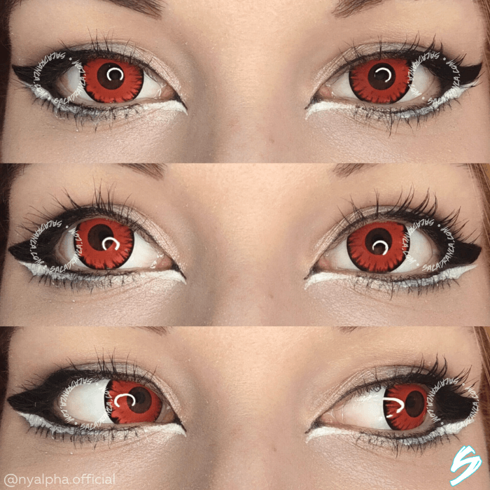 lenti cosplay crazy lens sacadranca fancy red - collage