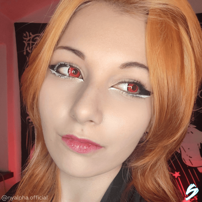 lenti cosplay crazy lens sacadranca fancy red - viso