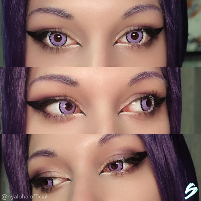 lenti cosplay crazy lens sacadranca fancy violet - collage
