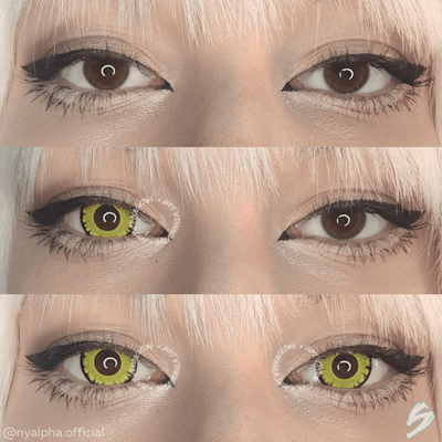 lenti cosplay crazy lens sacadranca fancy yellow - collage