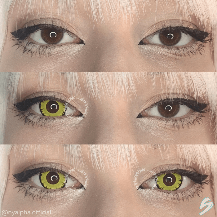 lenti cosplay crazy lens sacadranca fancy yellow - collage