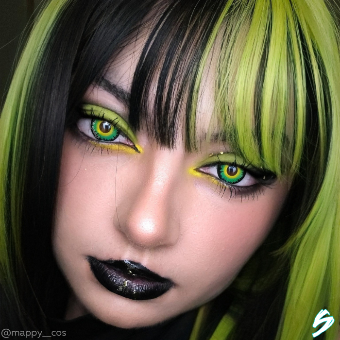 lenti cosplay crazy lens sacadranca green werewolf - portrait