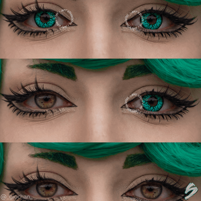 lenti cosplay crazy lens sacadranca monster green - collage