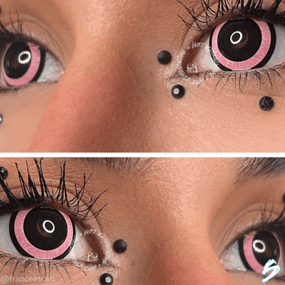 lenti cosplay crazy lens sacadranca nebulos pink - collage