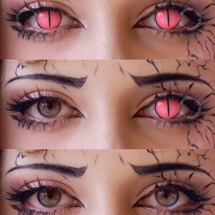 lenti cosplay crazy lens sacadranca nezuko raged pink - collage