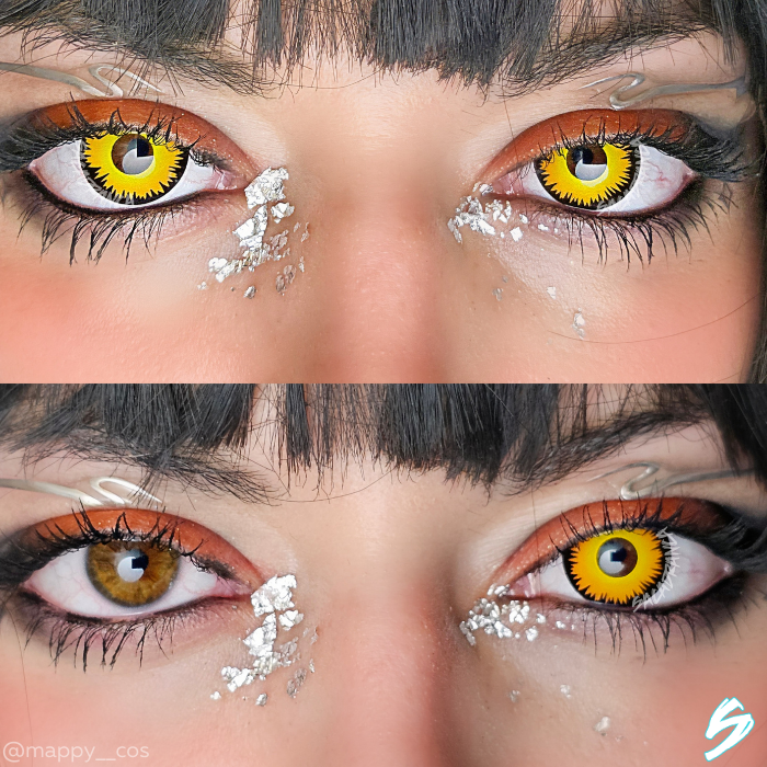 lenti cosplay crazy lens sacadranca orange wolf - collage