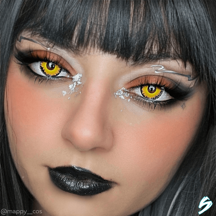 lenti cosplay crazy lens sacadranca orange wolf - viso