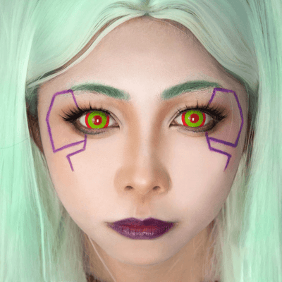 lenti cosplay crazy lens sacadranca rebecca cyberpunk 17mm - viso