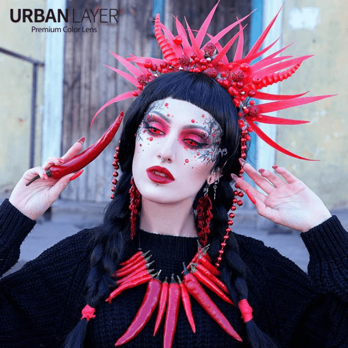 lenti cosplay crazy lens sacadranca urban layer red devil 17mm - portrait