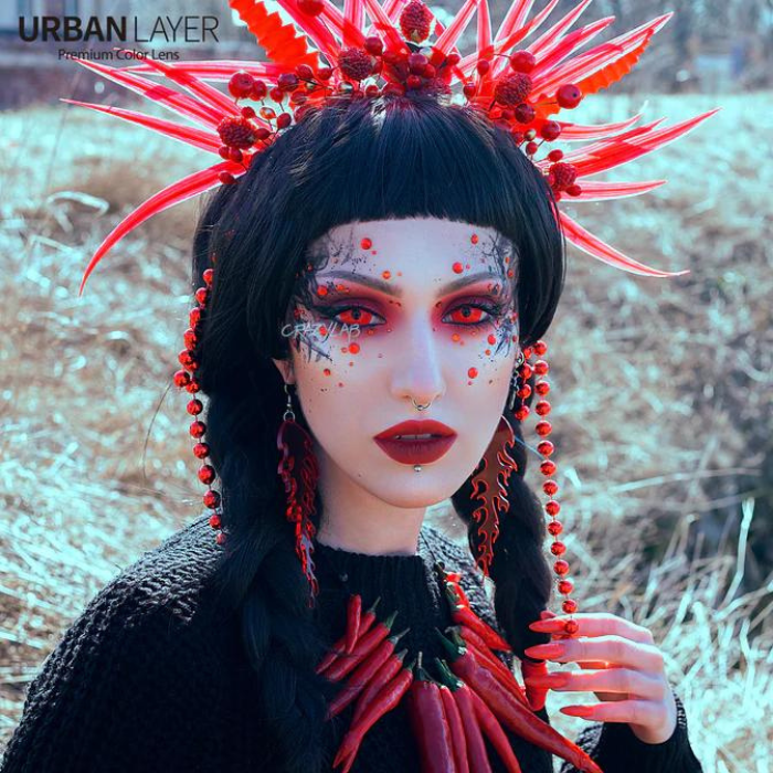 lenti cosplay crazy lens sacadranca urban layer red devil 17mm - copertina