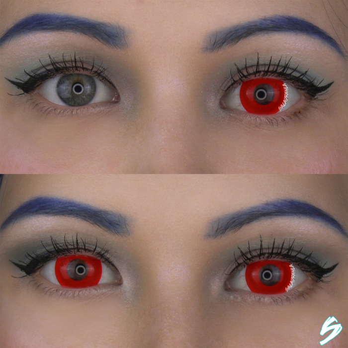 lenti cosplay crazy lens sacadranca red eye - collage