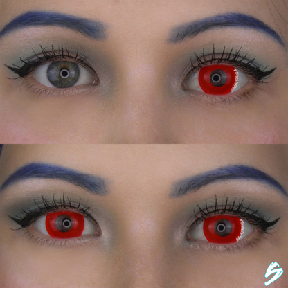 lenti cosplay crazy lens sacadranca red eye - collage