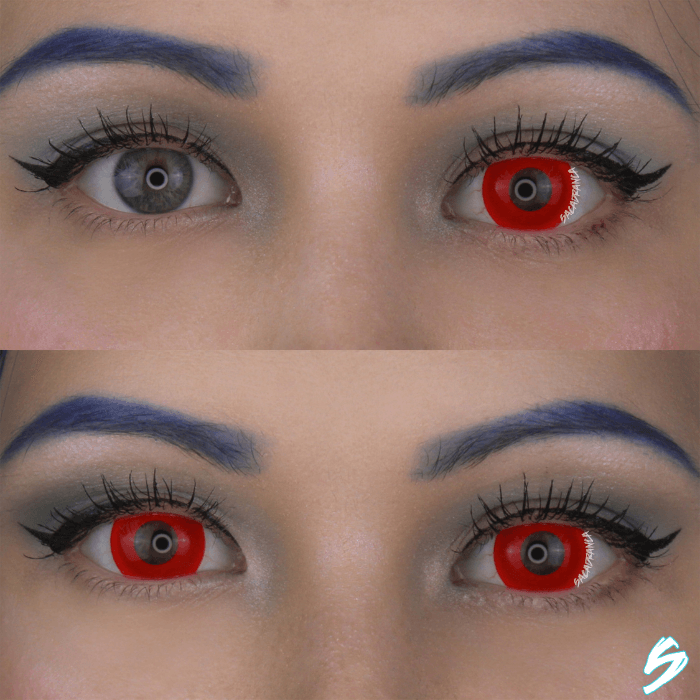 lenti cosplay crazy lens sacadranca red eye - collage