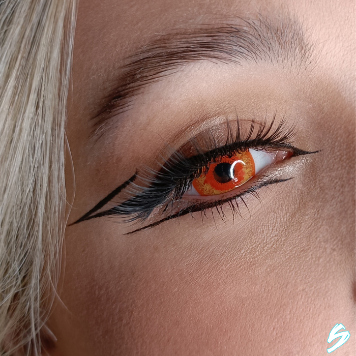 lenti cosplay crazy lens sacadranca sapphire orange - occhio