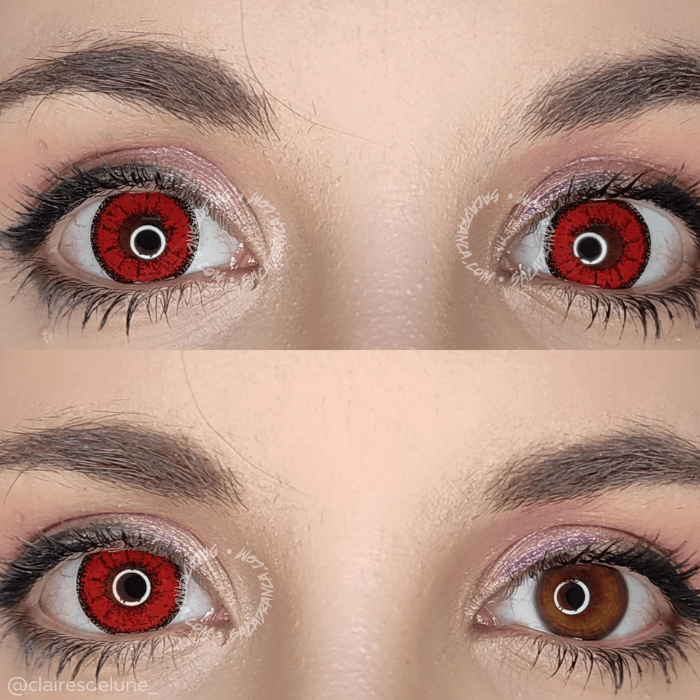 lenti cosplay crazy lens sacadranca sleek red - collage