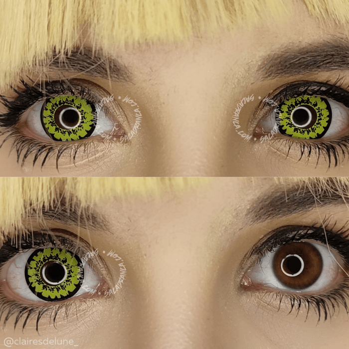 lenti cosplay crazy lens sacadranca sparkle yellow - collage