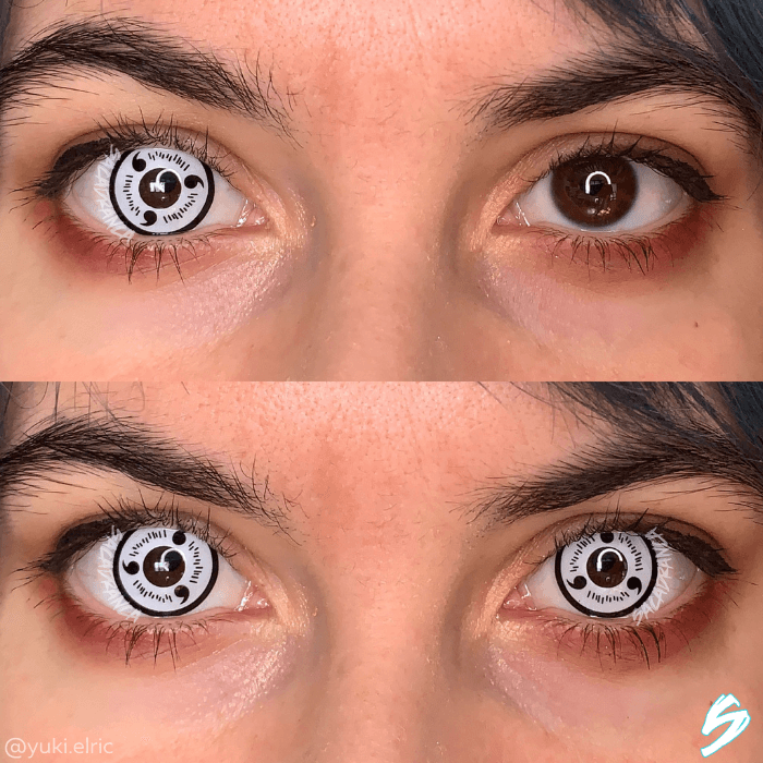 lenti cosplay crazy lens sacadranca naruto white sharingan - collage