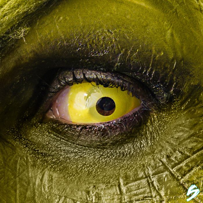 lenti cosplay crazy lens sacadranca urban layer yellow sclera 22mm - copertina
