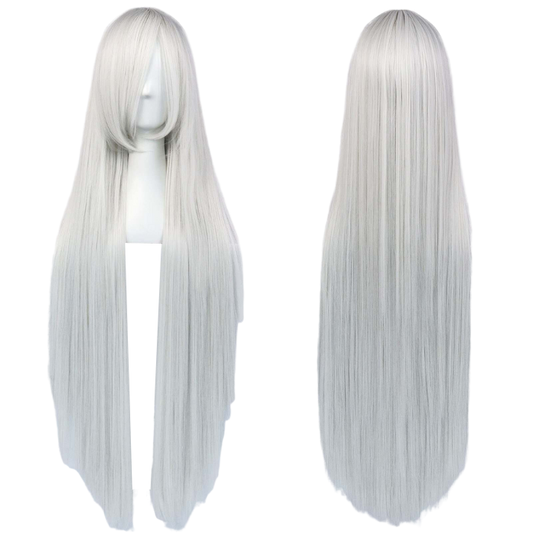 parrucche cosplay sacadranca 100 cm bianca argento - copertina