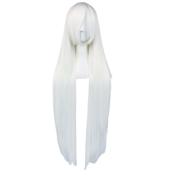 parrucca cosplay sacadranca 100 cm bianca - fronte