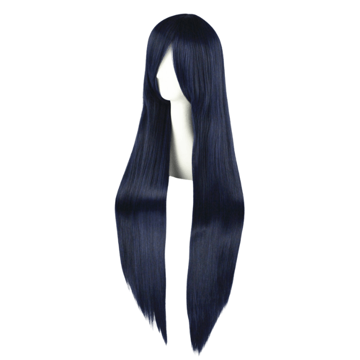 parrucca cosplay sacadranca 100cm blu scura - lato