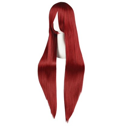 parrucca cosplay sacadranca 100cm rosso vinaccia - lato