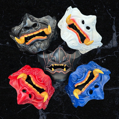 Cosplay Accessories - Resin Kabuki Demon Oni Half Mask
