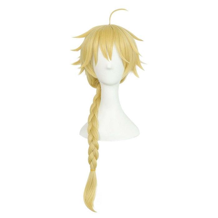 Parrucca Cosplay Wriothesley Genshin Impact - Fibra Termoresistente, Con 2 Cuffie Regolabili, Per Halloween E Feste - Foto 2