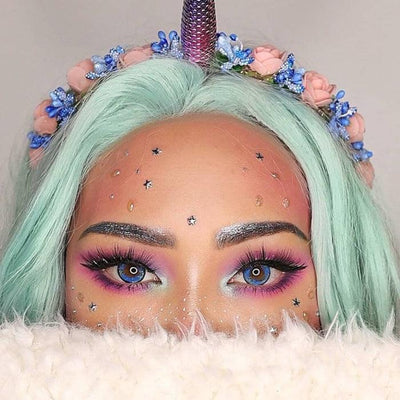 Lenti Colorate Effetto Naturale Galaxy Blue – Colore Occhi: Castano