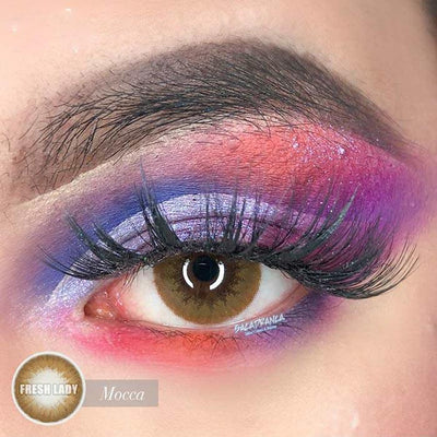 Lenti Colorate Effetto Naturale Mocca – Indossate