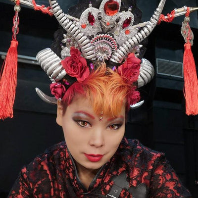 lenti cosplay crazy lens sacadranca color coscon red - viso