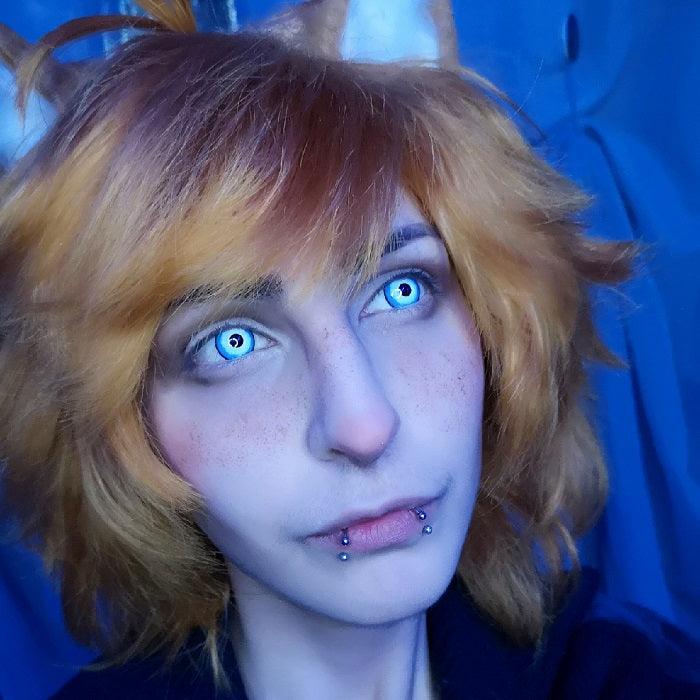 Lenti Cosplay Sacadranca Crazy Lens White Plague Blue - Viso