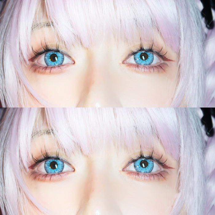 lenti cosplay crazy lens candy blue - collage