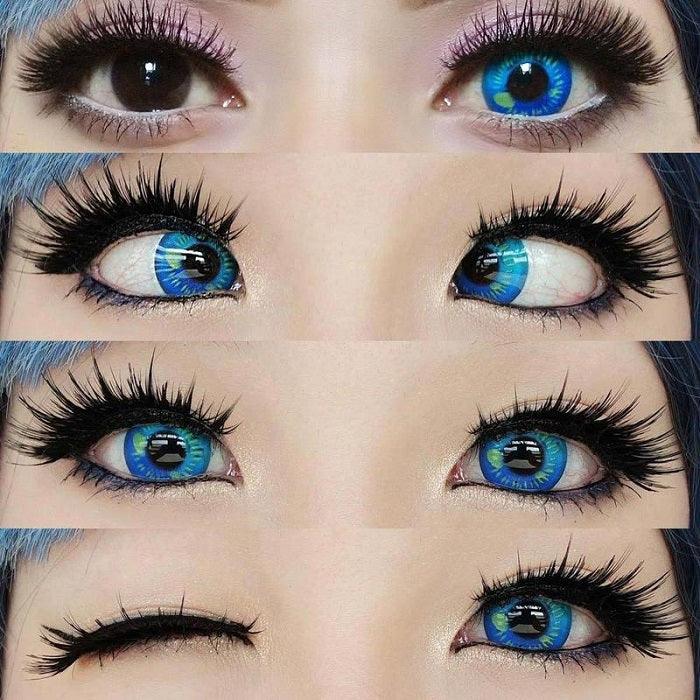 lenti cosplay crazy lens sacadranca color coscon blue - collage