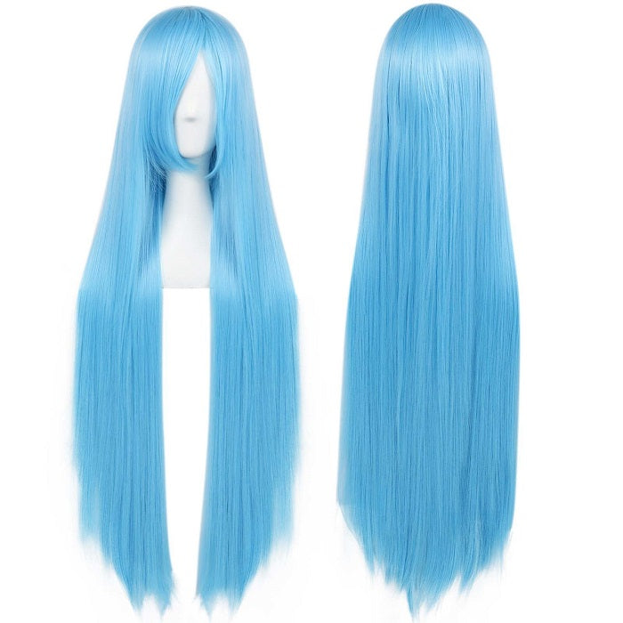 parrucca cosplay sacadranca 100cm azzurra - copertina