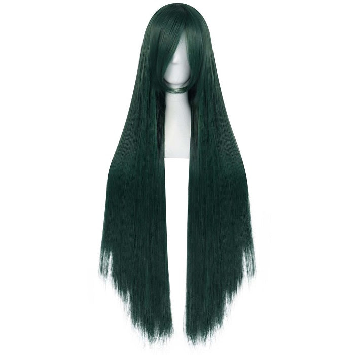 parrucca cosplay sacadranca 100cm verde scuro - fronte