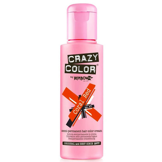Crazy Colors Semi-permanent Hair Dyes Coral Red &#8211; Cover